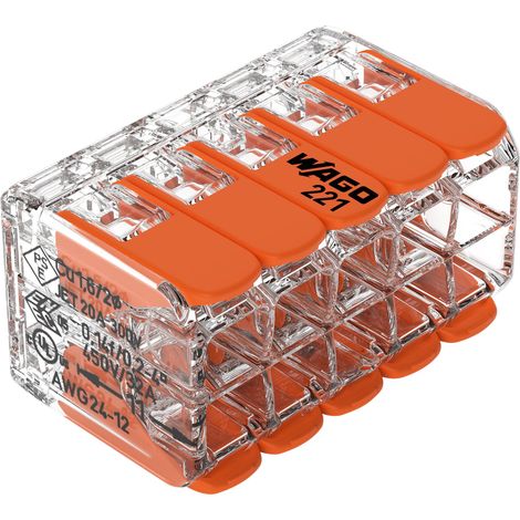 Wago – Borne de raccordement électrique 0.14-4 mm² rigide – 10 pôles – Design ultra-mince pour espaces confinés – 32A 450V (1/5)