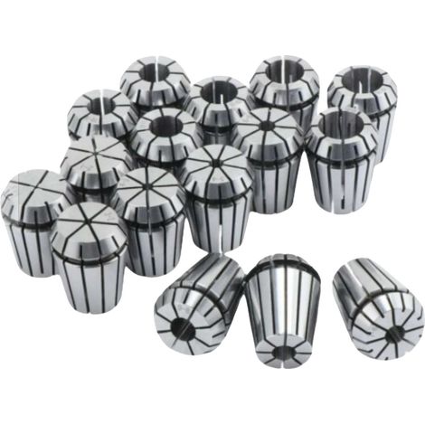 Set di mandrini a molla, di alta precisione, in acciaio al carbonio resistente, modello ER25. (1/2)