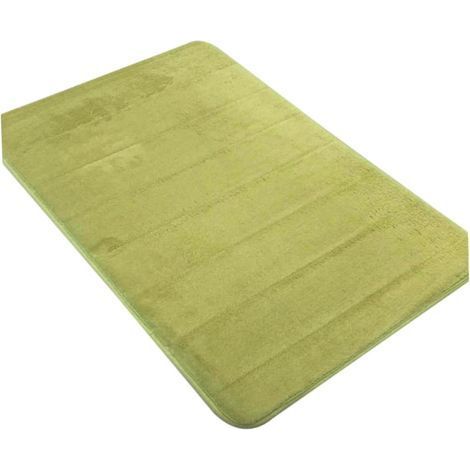 Tapis de sol en mousse à mémoire de forme corail 40 x 60 cm, tapis d'entrée en velours vert pour salon et salle de bain (1/5)