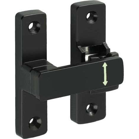 Loquet Porte à 90° et 180°, Verrou Porte Coulissante 7.8 CM, Loquet Exterieur Pour la Maison, Jardin, Armoires, Verrou Porte Interieure Pratique et Robuste, Noir