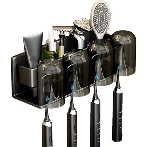 Porta spazzolini, porta spazzolini per il bagno, porta spazzolini elettrici, per maggiore ordine in bagno, porta spazzolini senza viti (1/5)