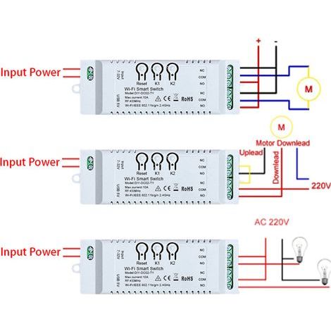 Tuya Wifi RF appareil électroménager 5V 12 V disjoncteur On-Off module de contrôleur pointant l'application de téléphone portable autobloquante contrôle à distance Compatible avec Amazon Alexa Voice (1/5)