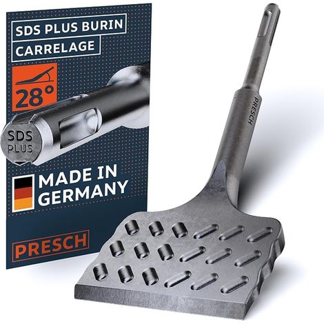 SDS Plus Tile Chisel - Extra Large (75mm) - Angled for Easy Tile Removal (Length 165mm) - Steel (1/3)