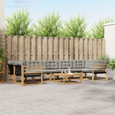 vidaXL Outdoor-Sofagarnitur 8 pcs Weiß und Hellgrau 79 x 79 x 37 cm (1/5)