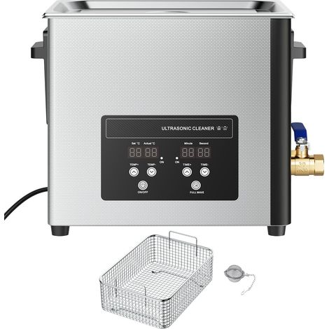 Nettoyeur Ultrasonique 10L Machine de Nettoyage Professionnelle 180W, 40kHz, Acier Inoxydable, avec Panier et Écran Numérique – Pour Montres, Bijoux, Rasoirs, Pièces (1/5)