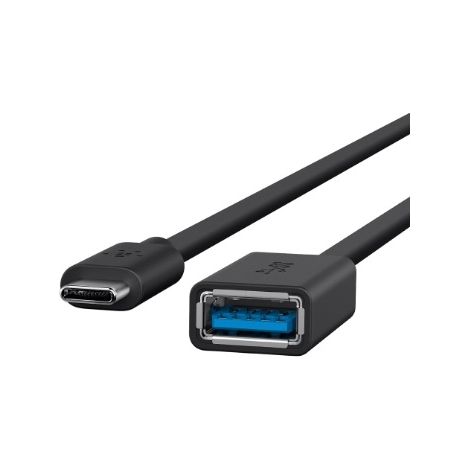 Adaptador usb 3.0 belkin f2cu036btblk  de usb-c a usb-a color negro