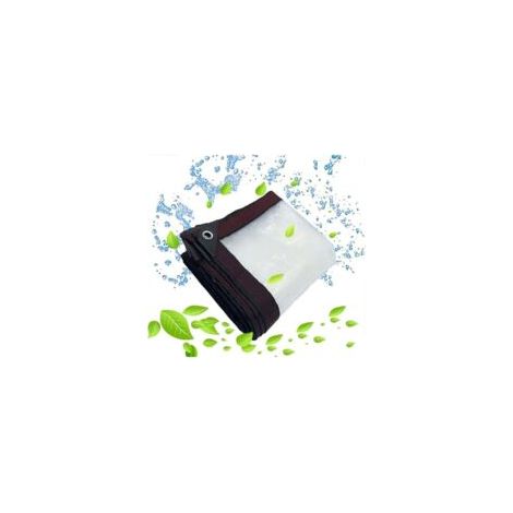 Bâche imperméable Transparente avec œillets-pour Meubles de Jardin-Utilisable en extérieur-Imperméable à la Pluie-Isolation des Plantes-Résistant à la poussière-avec Cordon de Serrage 2 x 2 m (1/5)