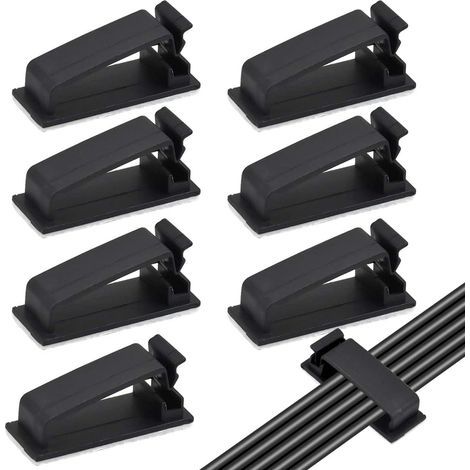 50 schwarze selbstklebende Kabelklemmen, Kabelhalter, Kabelmanagement für elektrische Kabel, Organizer für Ethernet-Kabel, TV, Ladegerät, Auto, PC, Büro, Zuhause, Elektrokabel (1/5)