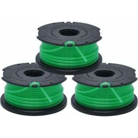 Bobines de Rechange pour Coupe-Bordures, Bobine A Déroulement Automatique, 3 x 6 m de Fil en Nylon et Résistant, Fil de ⌀2 mm Fontainebleau Lot de 3 Vert (1/4)