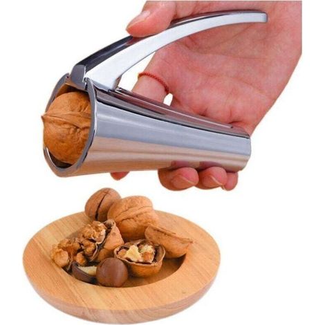 casse-noix, s'adapte à tous les écrous, effort minimal pour casser les coquilles dures, pas de coquilles volantes et pas de pincement des doigts, Argent.. (1/4)