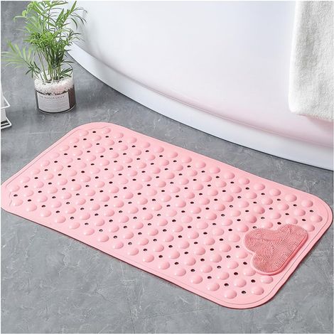 1 - Tapis De Douche - Tapis De Bain - Antidérapant Avec Ventouses Lavable En Machine Pour Salle De Bain Rose 120x80cm