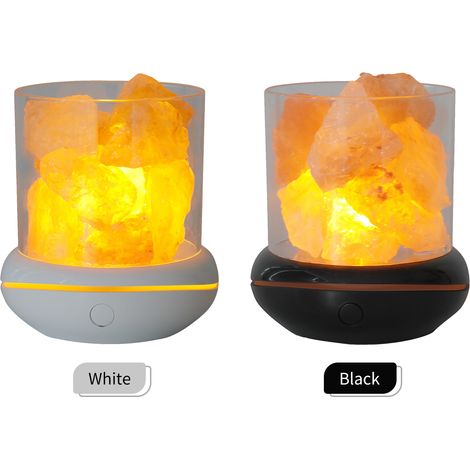 Veilleuse en pierre de sel en cristal, 7 couleurs, lampe LED, diffuseur d'huiles essentielles USB portable pour voiture, maison, bureau, chambre à coucher, décoration de bureau (1/5)