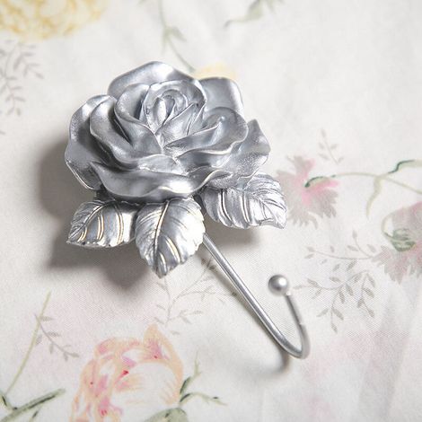 Porte-clés vintage argenté crocheté, décoration murale, objet de décoration intérieure crocheté. (1/5)