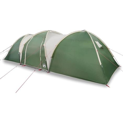 vidaXL Tienda de campaña familiar iglú 8 personas impermeable verde (1/2)