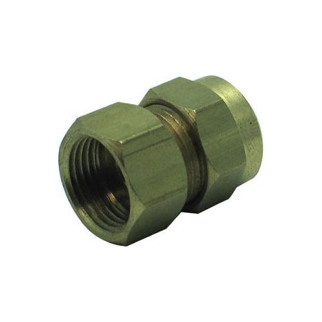 RACCORD DROIT FEMELLE ET BICONE LAITON POUR TUBE CUIVRE (1/2)