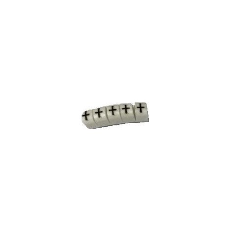 Repère câble RS PRO, Ø câble 3 4.2mm, texte : +, Noir sur Blanc ( Prix pour Sachet de 250 )