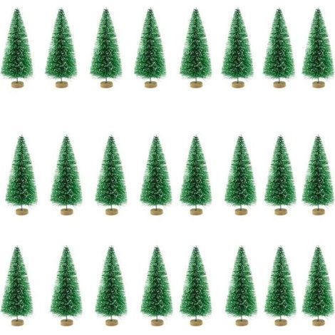 Set mit 24 Mini-Weihnachtsbäumen (4,5 cm) – zum Basteln von Dekorationen, Schneekugeln und Kuchen – Weihnachtsaccessoire (1/5)
