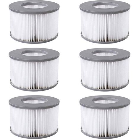 6 filtros de repuesto para hidromasaje MSPA - cartucho de filtro de agua - compatible con MSPA FD2089 - piscinas inflables (1/5)