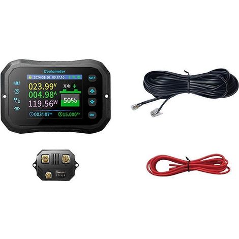 Compteur de coulomb WiFi - Voltmètre-ampèremètre pour batteries lithium et plomb-acide, indicateur et moniteur de capacité de batterie pour camping-car KM105F (1/5)