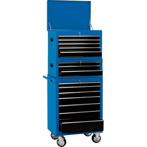 Draper 04593 Draper Expert Combination Roller Cabinet and Tool Chest, 15 Drawer, 26"", Blue (1/5)