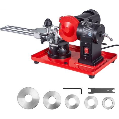 Affûteuse de Lame de Scie Circulaire 370 W Machine à Affûter Lames de Scie Circulaire Électrique 80-700 mm pour Affûtage 2890 tr/min avec Meule 125 mm, 6 Centres Centrage dont 10 mm Pré-installé (1/5)