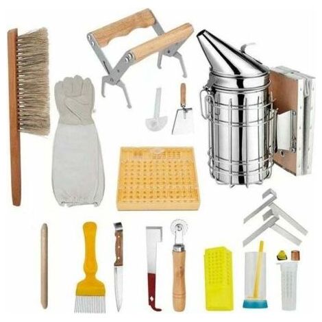 Matériel d'apiculture,Ensemble d'outils d'apiculture, ensemble de 15, équipement d'apiculture pour apiculteurs professionnels et débutants (1/5)