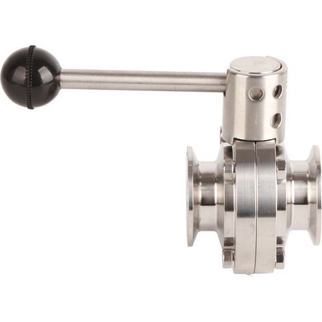 Tri-Clamp-Absperrklappe aus Edelstahl, lebensmittelecht, 19 mm, Schnellanschluss mit Klemme, Silikondichtung, 0,75 Zoll, Absperrklappe (1/5)