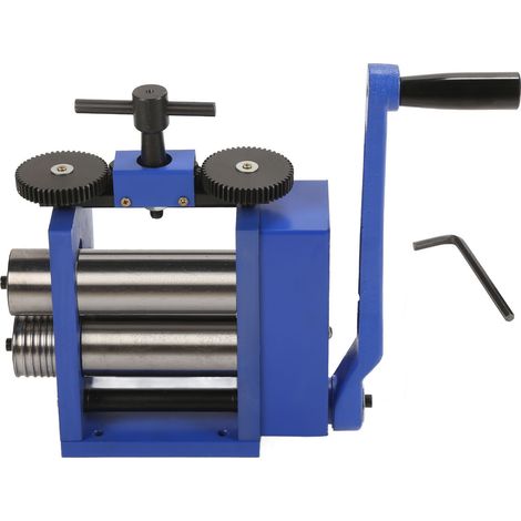 Poinçonneuse Laminoir Manuel en Acier Bleu pour Bijoutiers, Outil Multifonctionnel de Formage de Métaux, Rouleaux de Précision, Modèle 2 (1/5)