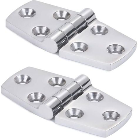 Cerniere per porte di imbarcazioni in acciaio inox, ferramenta resistente alle intemperie, 38 mm x 76 mm, confezione multicolore. (1/4)
