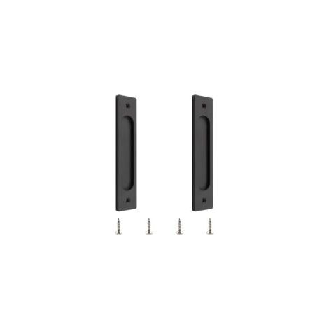 Poignée de porte coulissante encastrée en aluminium noir mat – Dimensions 180x40mm – Installation facile avec vis fournies – Lot de 2 pièces