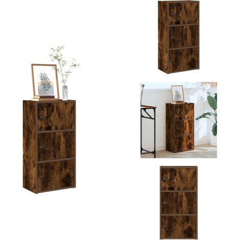 Bibliothèque chêne fumé 40x24x77 cm bois d'ingénierie - Bibliothèque - Bibliothèques - Étagère À Livres - Armoire De Rangement (1/5)