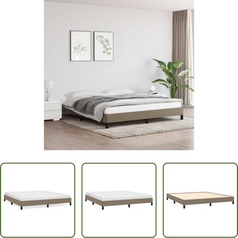 Sommeil - Cadre de lit sans matelas taupe 160x200 cm tissu (1/5)