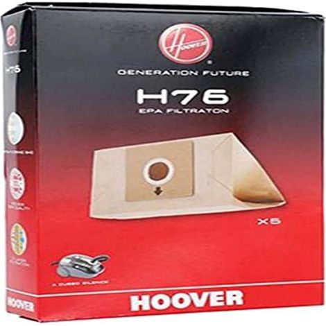 élimination 35601668 H76 Sacs, Originaux, en Papier, Extra Filtrants, Compatible avec Aspirateur Thunder Space et A Cube Silence, Mixte, Différents Coloris (1/5)