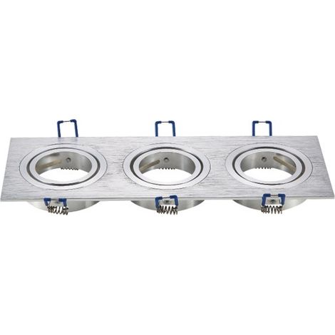 ARO triple orientable aluminio cuadrado encastrable aluminio pulido (1/5)