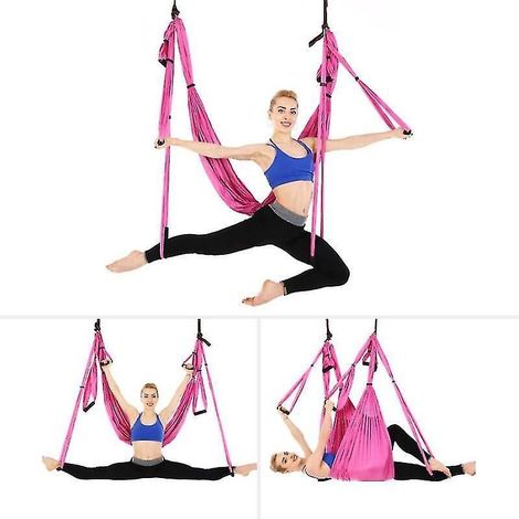 Ensemble balançoire et hamac de yoga aérien Active Silk, pour améliorer les inversions, la flexibilité, le renforcement des muscles profonds et soulager les douleurs dorsales - Balançoire sensorielle (1/5)