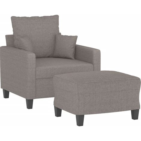 vidaXL Poltrona con Poggiapiedi Tortora 60 cm in Tessuto (1/4)