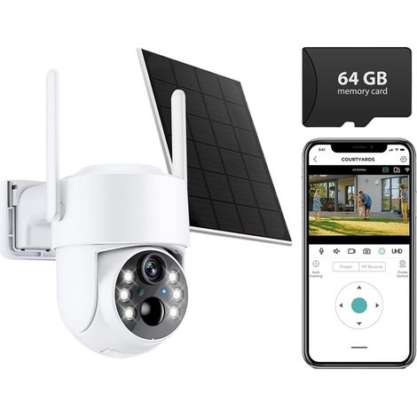 Caméra Solaire 3MP avec Wi-FI, Double Objectif, Double écran, détection Humaine PIR, autonomie en Veille de 365 Jours.(Add 64G Card) (1/5)