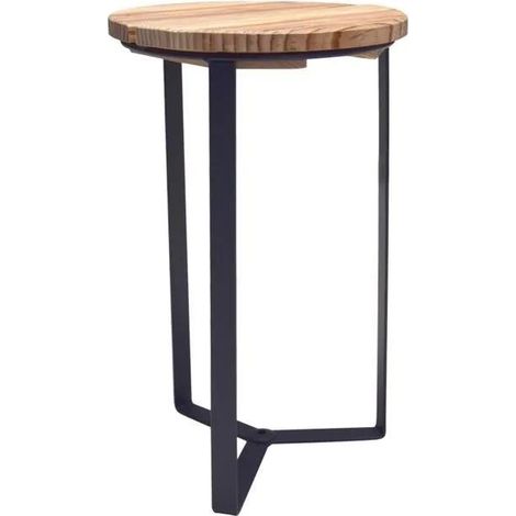 Sella industriale in ferro piano con piano in legno H60 x D.29cm - Louis Moulin