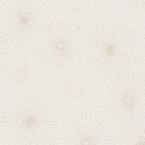 Papel pintado gráfico Profhome 388184 papel pintado vinílico estampado en caliente tejido non tejido ligeramente texturado con dibujo abstracto sutilmente brillante blanco beige oro 5,33 m2