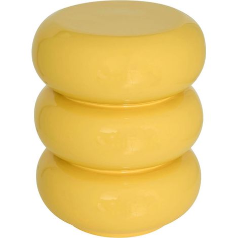Mesa auxiliar Stoneto amarillo sol 35x35x43cm - Atmosphera créateur d'intérieur