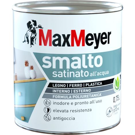 MAX SMALTO ALLACQUA POLIURETANICO SATINATO LT.0,750 CIOCCOLATO- 1,0 pz