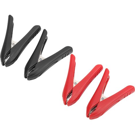 Pinces de Câblage 100A Rouge et Noir en Acier ABS Isolant, 4 Pièces pour Connexions Électriques Sécurisées (1/5)