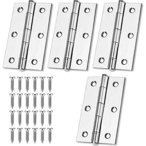 4 Pcs Charnière Acier,75mm × 50mm Charnière,Charnières à Roulement,Charnière Piano,Charnière Piano Inox,Paumelles,Paumelles De Porte,Charnière De Porte,Pour Porte Placard (1/5)