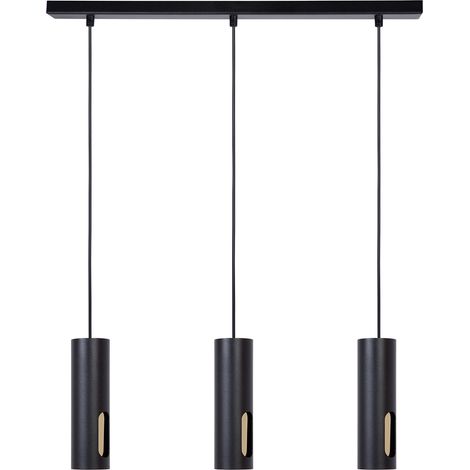 Lampada a sospensione Flow Sigma barra nera oro 3xGU10 (1/3)