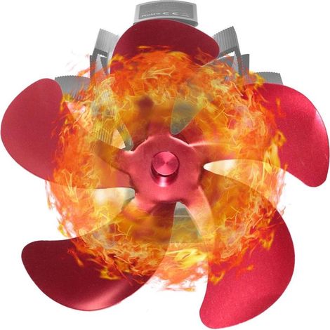 Kaelt - Pales de ventilateur de poêle à bois, ventilateur de cheminée à 5 pales, ventilateur silencieux fixé au conduit, pales de ventilateur de cheminée thermodynamique pour poêle à bois/cheminée/gaz (1/5)
