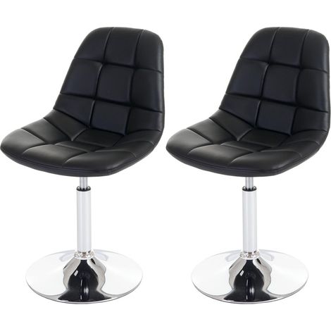 2 sillas de comedor en material sintético negro con patas giratorias cromadas CDS04423 (1/5)