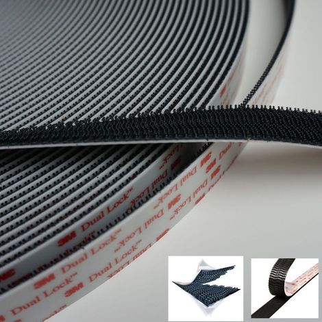 Velcro adesivo nero Dual lock SJ3550 3M in vendita al metro Larghezza - 25mm X 1MT (1/5)