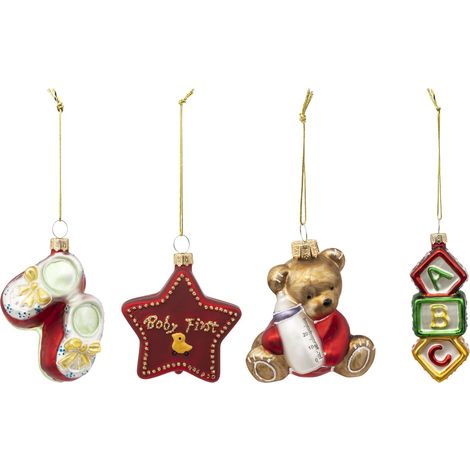 4 Sujets de Noël en verre à suspendre (1/2)