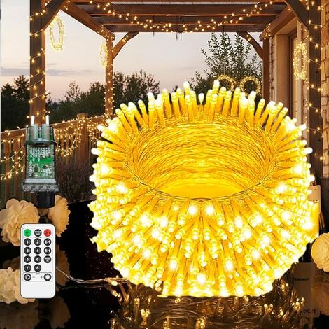 Outdoor Fairy Lights, LED Waterproof – Warm White Guinguette String Lights with Remote Control and Timer, Lighting Modes for Garden, Patio, Wedding, Home (1/5)