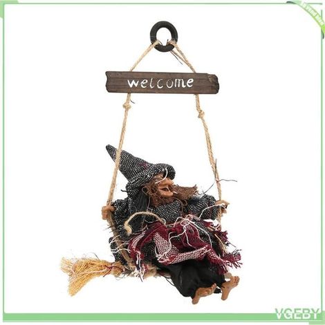 Décoration Halloween - FAFEICY - Pendentif sorcière - Gris - Tissu et résine - Résistant aux intempéries (1/5)